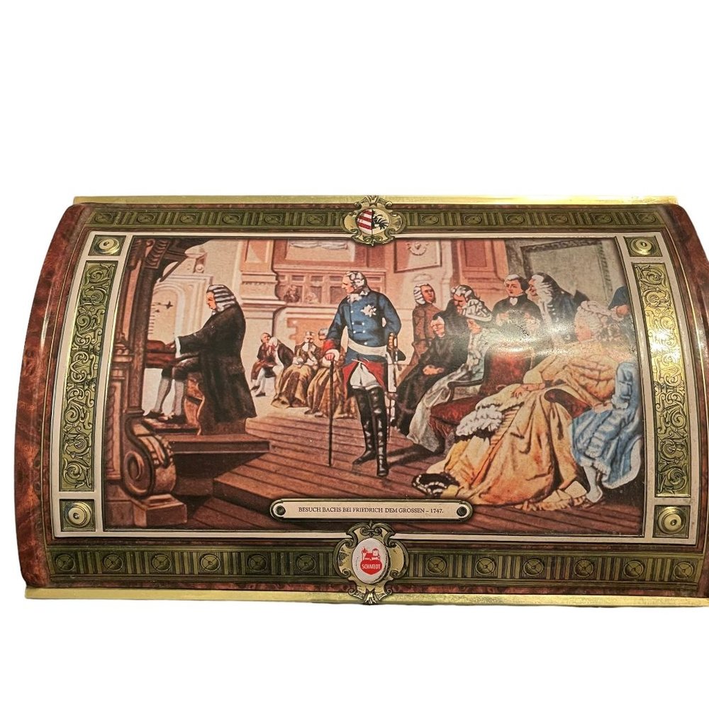 Vintage‎ Metal Tin Box Schmidt Besuch Bachs Bei Friedrich Dem Grossen 1747